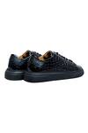 Buy_Dmodot_Black Upper Material Croco Leather Sneakers_Online_at_Aza_Fashions
