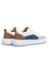 Buy_Dmodot_White Upper Material Freddo Leather Sneakers_Online_at_Aza_Fashions