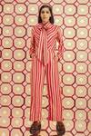 Betrue_Red Happy Striped Wide Legged Pant _Online_at_Aza_Fashions