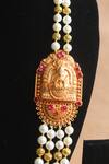 Buy_Nayaab By Sonia_Gold Plated Trimala Temple Pendant Necklace _Online_at_Aza_Fashions