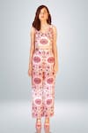 Buy_Betrue_Pink Satin Silk Printed Kashan Wide Legged Pant  _Online_at_Aza_Fashions