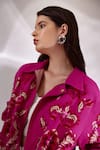 Shop_Betrue_Pink Embroidery Collared Floral Hand Bomber Jacket _Online_at_Aza_Fashions