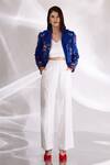 Buy_Betrue_Blue Handloom Cotton Embroidery Collared Floral Hand Biker Jacket _Online_at_Aza_Fashions