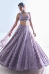 Buy_Seema Gujral_Purple Net Tonal Sequin Embroidered Lehenga Set_Online_at_Aza_Fashions