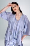 Betrue_Blue Embroidered Cape With Spaghetti Inner _Online_at_Aza_Fashions