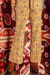 Betrue_Yellow Handloom Cotton, Silk Tabriz Print Pant _Online_at_Aza_Fashions