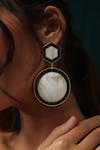 Buy_Varnika Arora_Onyx And Enamel Azia Dangler Earrings _Online_at_Aza_Fashions