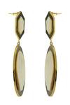 Varnika Arora_Onyx And Enamel Azia Dangler Earrings _at_Aza_Fashions