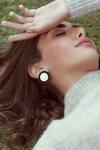 Buy_Varnika Arora_Black Alyssa Circular Shaped Studs _Online_at_Aza_Fashions