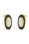 Shop_Varnika Arora_Black Alyssa Circular Shaped Studs _Online_at_Aza_Fashions