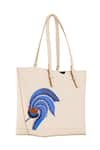 Aranyani_White Thread And Bead Embroidered The Kesuda Flower Tote Bag_Online_at_Aza_Fashions