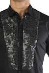 Buy_Rohit Gandhi + Rahul Khanna_Black Cotton Sequins Embroidered Shirt _Online_at_Aza_Fashions