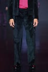 Dhruv Vaish_Black Velvet Jacket And Pant Set  _Online_at_Aza_Fashions