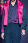 Dhruv Vaish_Red Satin Vest Jacket_Online_at_Aza_Fashions