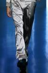 Dhruv Vaish_Grey Satin Flared Pleated Trouser For Men_Online_at_Aza_Fashions