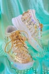 Buy_Chal Jooti_White Embellished Dazzling Damsel Sequin Wedding Sneakers _Online_at_Aza_Fashions