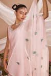 Buy_Dohr India_Pink Silk, Chanderi, Cotton, Kota Doria Kurta Set With Embellished Dupatta _Online_at_Aza_Fashions