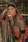 Shop_Pooja-Keyur_Multi Color Kurta  Cotton Silk Embroidered Aari Round And Palazzo Set _Online_at_Aza_Fashions