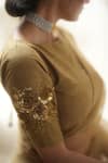 Shop_Peeli Dori_Gold Saree : Silk Organza Embroidered Hand Round Set For Women_Online_at_Aza_Fashions