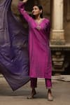 Buy_Sagaa by Vanita_Purple Kurta And Pant  Silk Embroidered Floral Round Set  _Online_at_Aza_Fashions