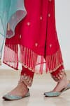 Gul By Aishwarya_Magenta Satin Silk Hand Embroidered Cutdana Pakistani Kurta Pant Set For Women_at_Aza_Fashions
