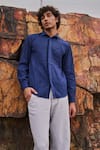 Buy_Dash and Dot_Blue 100% Organic Cotton Pintucked Pleats Shirt  _Online_at_Aza_Fashions