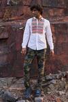 Buy_Dash And Dot_White 100% Organic Cotton Dori Work Embroidered Shirt _Online_at_Aza_Fashions