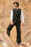 Buy_Dash and Dot_Black 63% Polyester Plain Wide Legged Pant  _Online_at_Aza_Fashions