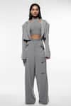 Deme by Gabriella_Grey Mercedes Cropped Jacket And High Waist Pant Set_at_Aza_Fashions