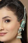 Shop_Dugran By Dugristyle_Meenakari Work Jhumkis Earrings_Online_at_Aza_Fashions