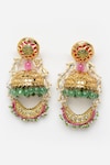 Dugran By Dugristyle_Cream Kundan Stone Embellished Jhumkas _Online_at_Aza_Fashions