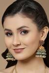 Shop_Dugran By Dugristyle_Gold Plated Pearls Bead Drop Layered Jhumkis _Online_at_Aza_Fashions