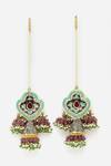 Dugran By Dugristyle_Multi Color American Diamonds Meenakari And Bead Drop Jhumkis _Online_at_Aza_Fashions