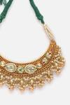 Buy_Dugran By Dugristyle_Green Kundan Pearl Drop Embellished Choker _Online_at_Aza_Fashions