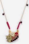 Buy_Dugran By Dugristyle_Pink Temple Pendant Necklace _Online_at_Aza_Fashions