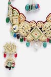 Buy_Dugran By Dugristyle_Multi Color Kundan Stone Drop Choker Set _Online_at_Aza_Fashions
