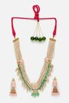 Dugran By Dugristyle Pink Pearls, Stones, Gota Patti Layered Necklace Set Online at Aza Fashions Dugran By Dugristyle_Pink Pearls, Stones, Gota Patti Layered Necklace Set _Online_at_Aza_Fashions