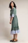 Doodlage_Green Gloria Upcycled Cotton Printed Dress_at_Aza_Fashions