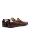 Buy_Dmodot_Brown Leather Motivo Chocro Loafers_Online_at_Aza_Fashions