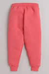 Knitting Doodles_Pink Fleece Printed Dramatic Ribbed Neck Top And Joggers Set  _at_Aza_Fashions