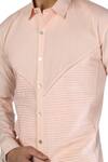 Buy_Rohit Gandhi + Rahul Khanna_Peach Cotton Pintucked Handcrafted Shirt _Online_at_Aza_Fashions