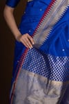 Devissha_Blue Pure Katan Silk Handwoven Floral Handloom Banarasi Saree _Online_at_Aza_Fashions