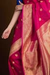 Buy_Devissha_Pink Pure Katan Silk Handwoven Floral Handloom Pattern Banarasi Saree _Online_at_Aza_Fashions