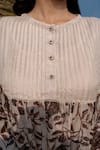 Buy_Ayaka_Ivory Viscose Tabby Pintuck And Block Print Dress_Online_at_Aza_Fashions