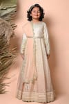 Priyanka Jain_Ivory Chanderi, Net Sequins, Pearls Ombre Kalidar Anarkali With Dupatta _Online_at_Aza_Fashions