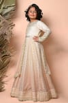 Buy_Priyanka Jain_Ivory Chanderi, Net Sequins, Pearls Ombre Kalidar Anarkali With Dupatta _Online_at_Aza_Fashions