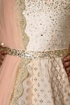 Shop_Priyanka Jain_Ivory Chanderi, Net Sequins, Pearls Ombre Kalidar Anarkali With Dupatta _Online_at_Aza_Fashions