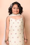 Buy_Priyanka Jain_Ivory Kurta Chanderi Embroidered Dabka Strappy Sharara Set 