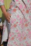 Buy_Studio Malang_Pink Chanderi Silk Rose Block Print Kurta_Online_at_Aza_Fashions