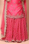 Priyanka Jain_Fuchsia Cotton, Georgette, Net Embroidery, Sequins, Chevron Sharara Kurta Set _Online_at_Aza_Fashions